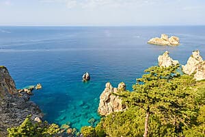 Boat ride and visit to a monastery in Paleokastritsa
