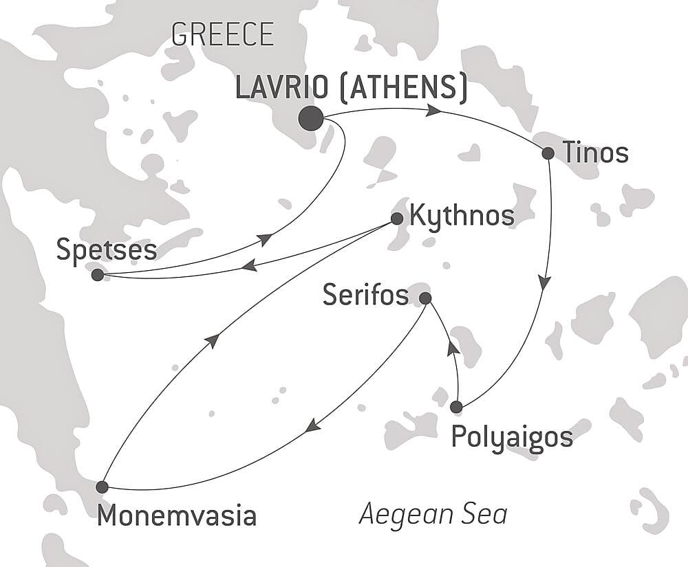 The Cyclades, in the Wake of Le Ponant null