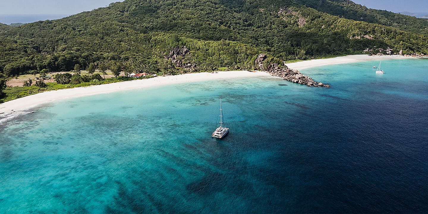 The Seychelles, under sail aboard the Spirit of Ponant  