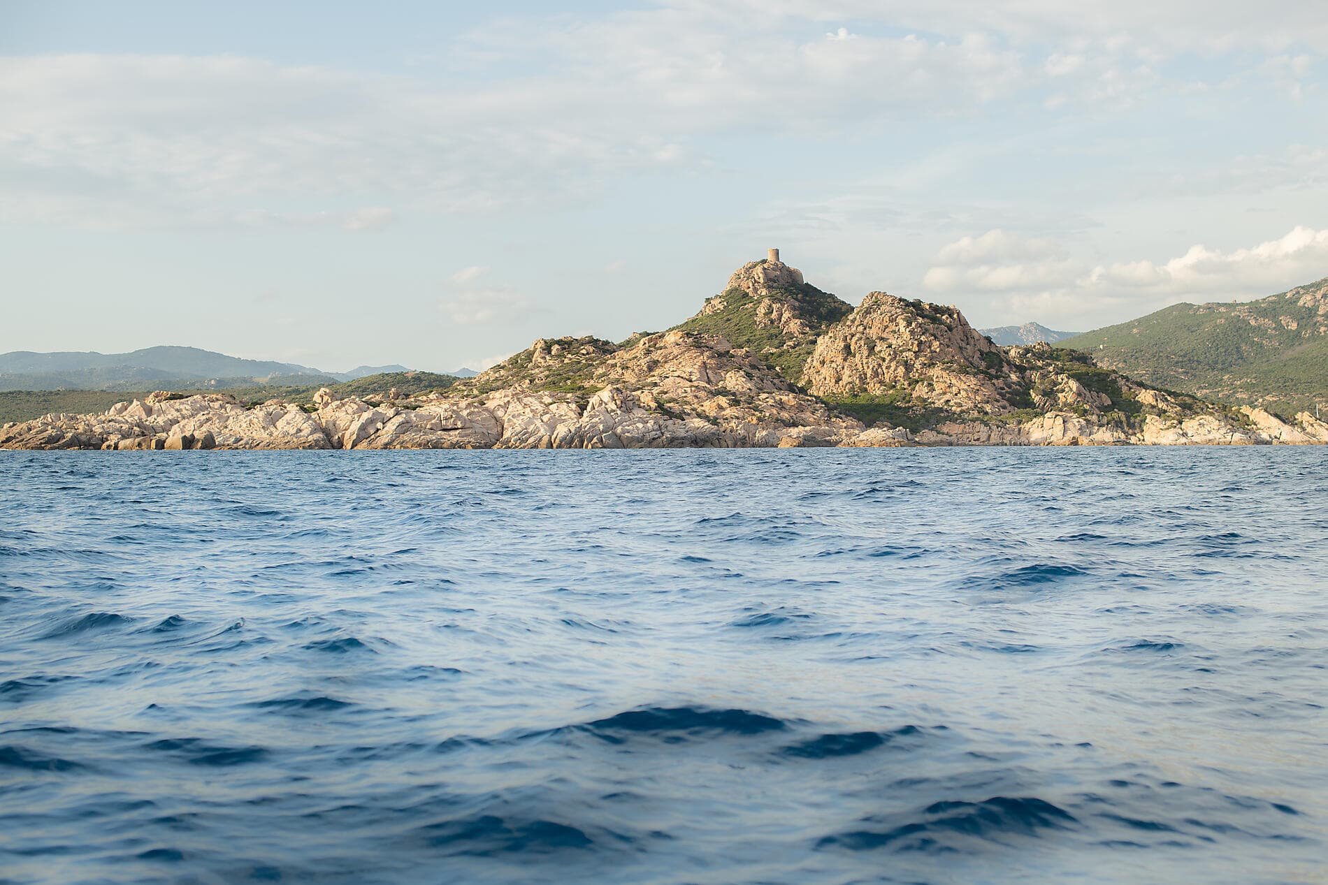 Corsican shores, under Sail Aboard Le Ponant 