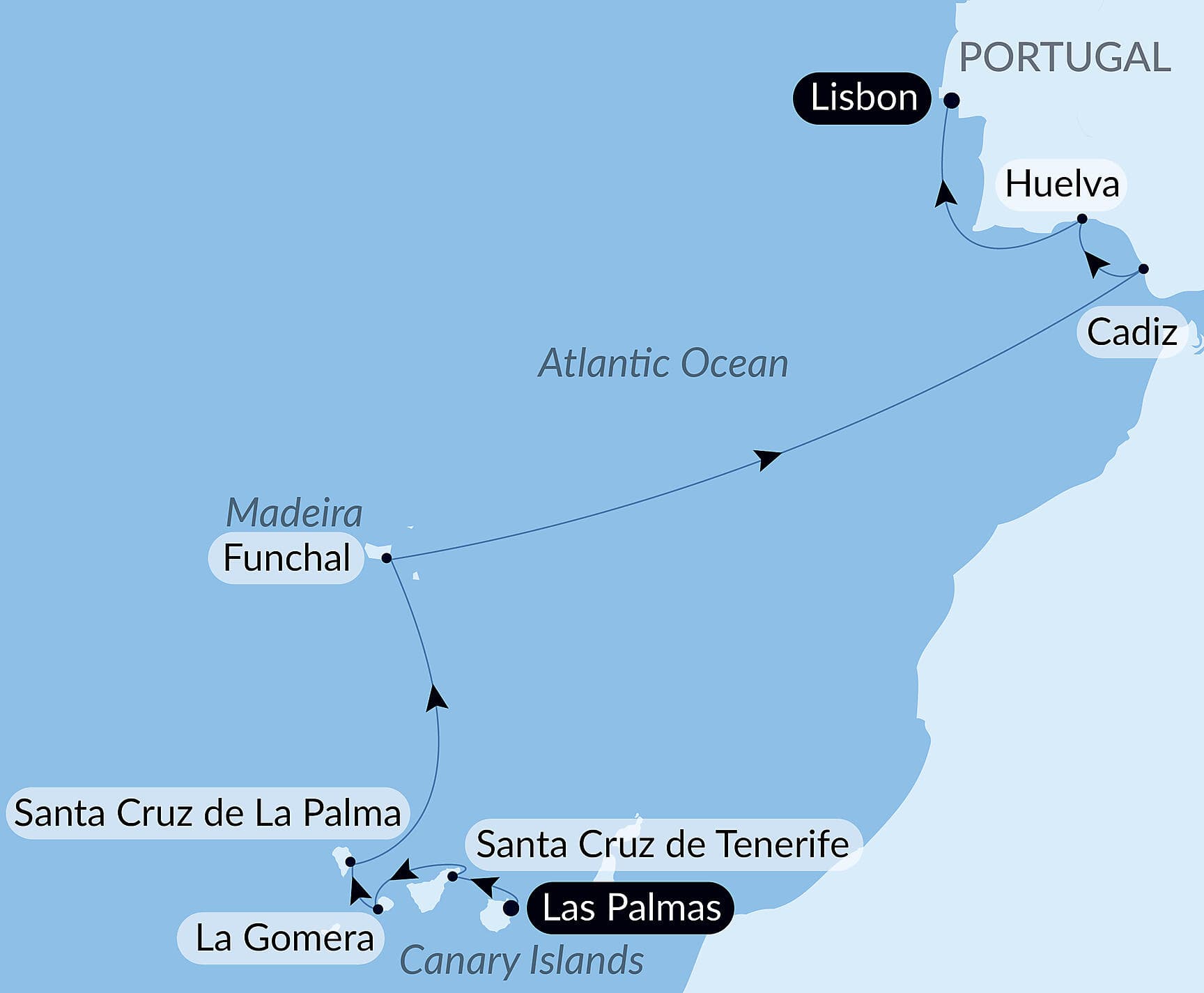Volcanic islands and historic cities of the North Atlantic