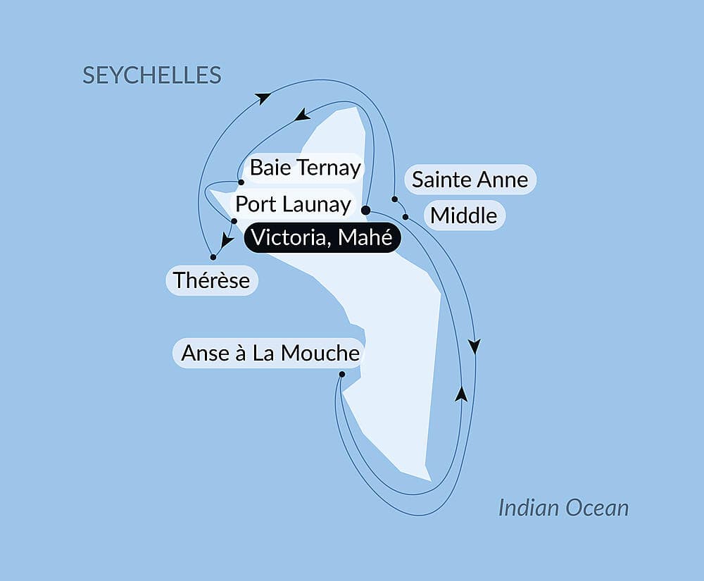 The Seychelles, under sail aboard the Spirit of Ponant