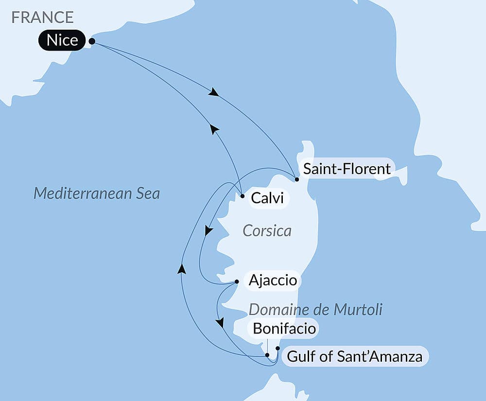 Corsican shores, under Sail Aboard Le Ponant null